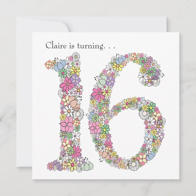 Sweet 16 16e fête d'anniversaire Invitation person (Devant)