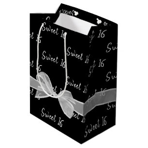 Sweet 16 Anniversaire Bow Sur Sac Cadeau Moyen Noi