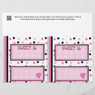 Sweet 16 Anniversaire Candy Bar Wrappers Favoris