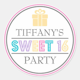 Sweet 16 Anniversaire Fête Favor Sticker