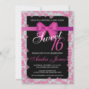 Sweet 16 anniversaire invitation