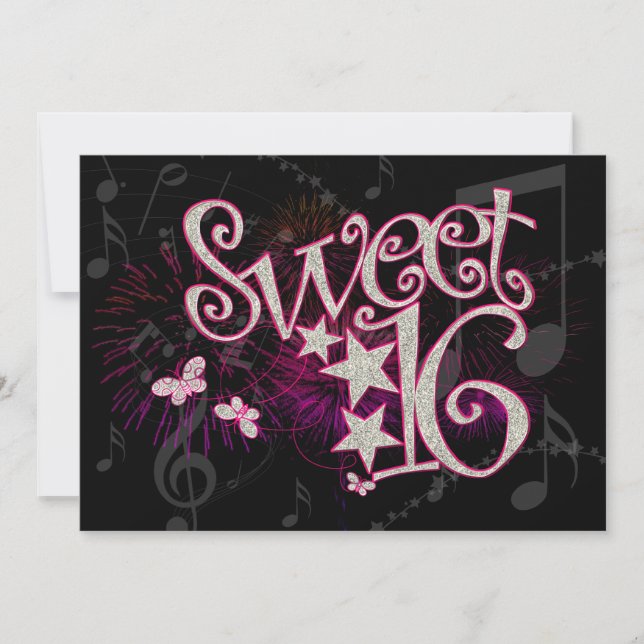 Sweet 16 Anniversaire Invitation (Devant)