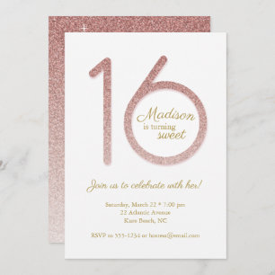 Sweet 16 Anniversaire Invitation à la Parties scin