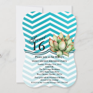 Sweet 16 Anniversaire Invitation Boho Cactus Cactu