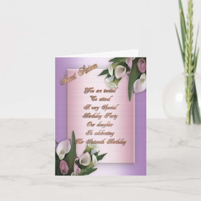 Sweet 16 anniversaire invitation fête (Devant)