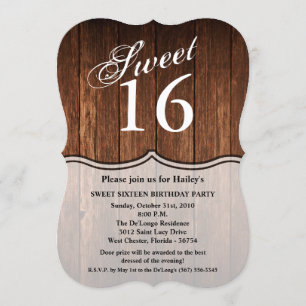 Sweet 16 Anniversaire Invitation Grange Wood Pays