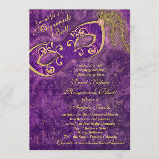 Sweet 16 Anniversaire Invitation | Masquerade viol
