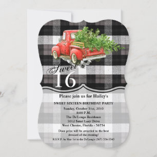 Sweet 16 Anniversaire Invitation XMAS Camion Baffa
