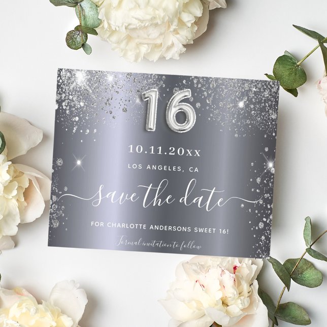 Sweet 16 anniversaire parties scintillant argent e (Créateur téléchargé)