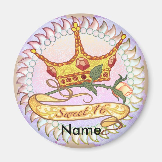 Sweet 16 Anniversaire Princesse aimant (Devant)