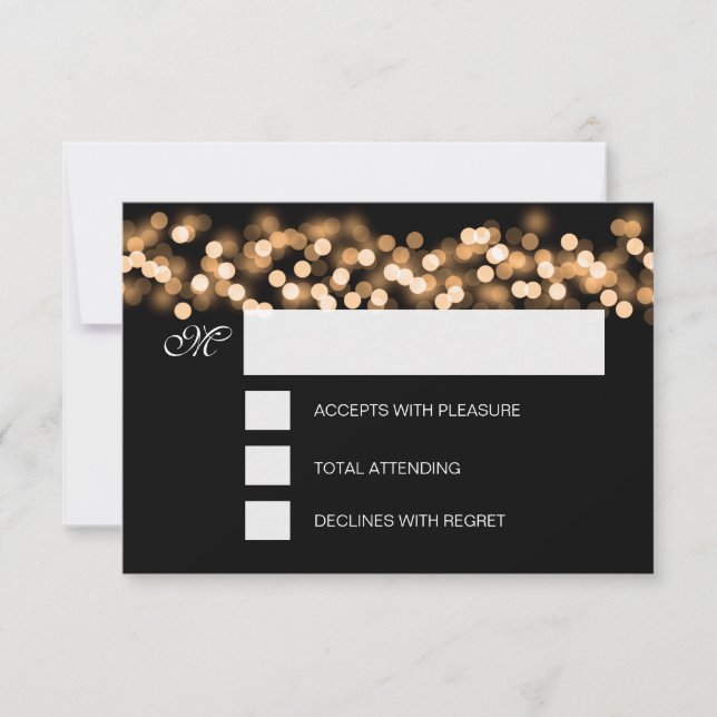 Sweet 16 Anniversaire RSVP Hollywood Glam Gold (Devant)