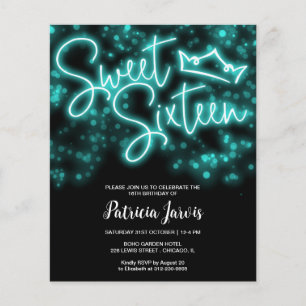 Sweet 16 Anniversaire Turquoise Neon Glow Budget I