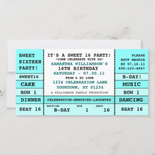 Sweet 16 Carte photo de l'invitation au concert