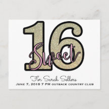 Sweet 16 cartes postales