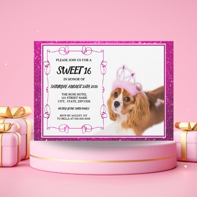 Sweet 16 Cavalier King Charles Spaniel Invitation (Créateur téléchargé)