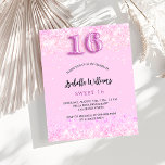 Sweet 16 confetti rose fille invitation budget<br><div class="desc">Une invitation moderne, élégante et glamour pour une soirée Sweet 16, 16e anniversaire de fille. Un arrière - plan rose vif aux confettis. Le nom est écrit avec un script de style moderne écrit à la main. Personnalisez et ajoutez les détails de votre fête. Le numéro 16 est écrit avec...</div>