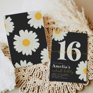 Sweet 16 Daisy Invitation Anniversaire