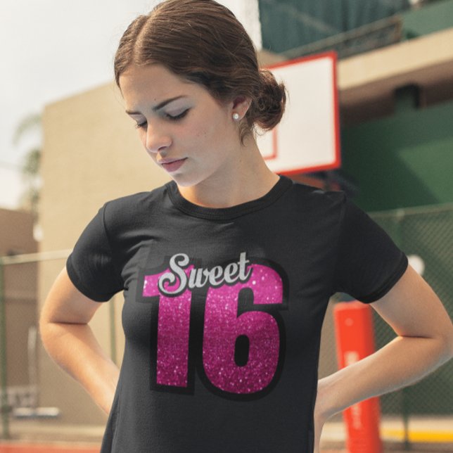 SWEET 16 FILLES ANNIVERSAIRE ROSE FAUX T-shirts PA (Créateur téléchargé)