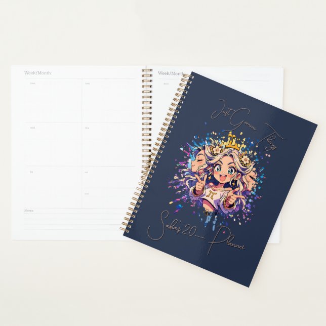 Sweet 16 Gemini Custom Name Planner (Devant avec enveloppe)