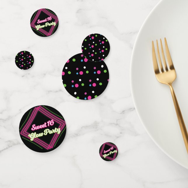 Sweet 16 Glow Party Table Confetti Décor Anniversa (Groupe)