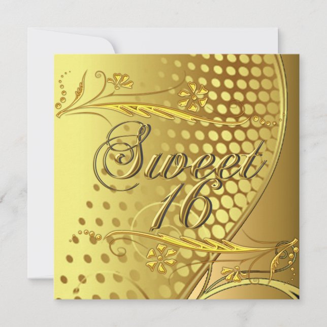 Sweet 16 Gold Elegant Invitation (Devant)