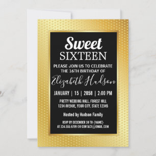 Sweet 16 Invitation avec Speckles d'or