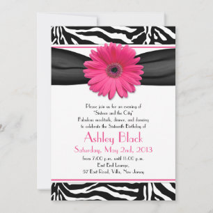 Sweet 16 Invitation d'anniversaire   Daisy Zebra P