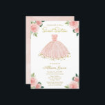 Sweet 16 Invitation Gold Foil Rose Blush Gown<br><div class="desc">Délicat, robe fantaisiste, invitations à la fête d'anniversaire du sweet sixteen. Facile à personnaliser avec vos détails. Contactez-moi par conversation si vous avez des questions sur l'oeuvre ou avez besoin d'une personnalisation. Vérifiez la collection pour plus d'éléments. VEUILLEZ NOTER : Pour obtenir de l'aide sur les commandes, l'expédition, l'information sur...</div>