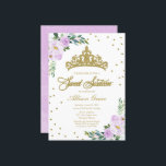 Sweet 16 Invitation Or Tiara Lavender Floral<br><div class="desc">Belle aquarelle tiara, invitation à la fête du 16ème anniversaire. Facile à personnaliser avec vos détails. Contactez-moi par conversation si vous avez des questions sur l'oeuvre ou avez besoin d'une personnalisation. Vérifiez également la collection pour plus d'éléments. VEUILLEZ NOTER : Pour obtenir de l'aide sur les commandes, l'expédition, l'information sur...</div>
