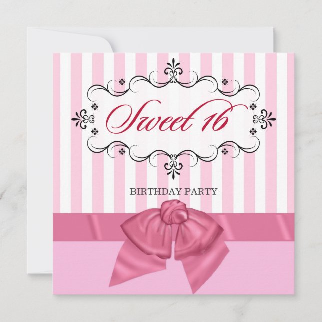 Sweet 16 - Invitations personnalisées à la fête d' (Devant)