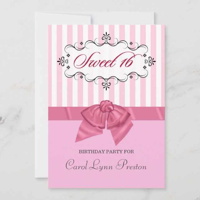 Sweet 16 - Invitations personnalisées à la fête d' (Devant)