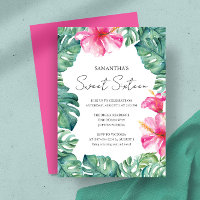 Sweet 16 Invitations Tropical Aloha Thème