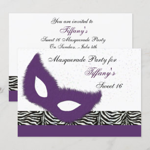 Sweet 16 Masquerade party Invitation