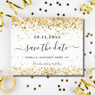 Sweet 16 or blanc enregistrer la carte de date