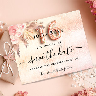 Sweet 16 pampas rose budget partie enregistrer la