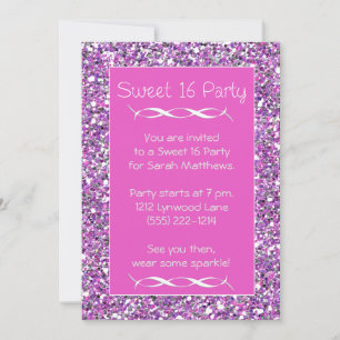 Sweet 16 Party Invitation rose Argent Éclat