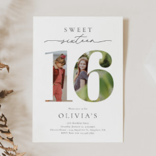 Sweet 16 Photo Invitation Anniversaire
