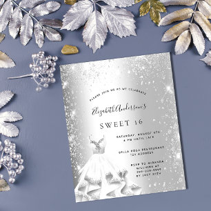 Sweet 16 robe argentée parties scintillant budget 