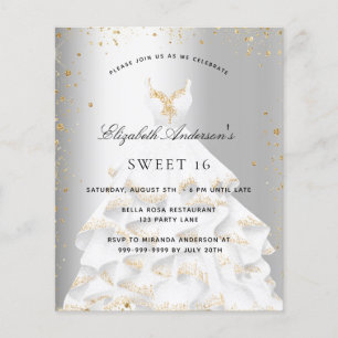 Sweet 16 robe or argent invitation