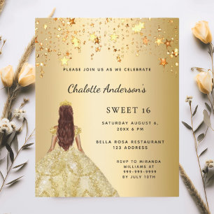 Sweet 16 robe or étoiles invitation
