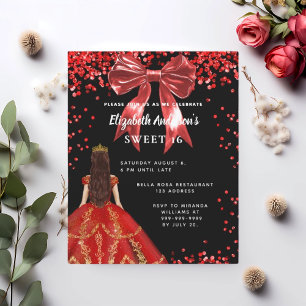 Sweet 16 robe rouge noire invitation arc