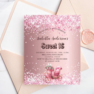 Sweet 16 rose carrosse invitation budget