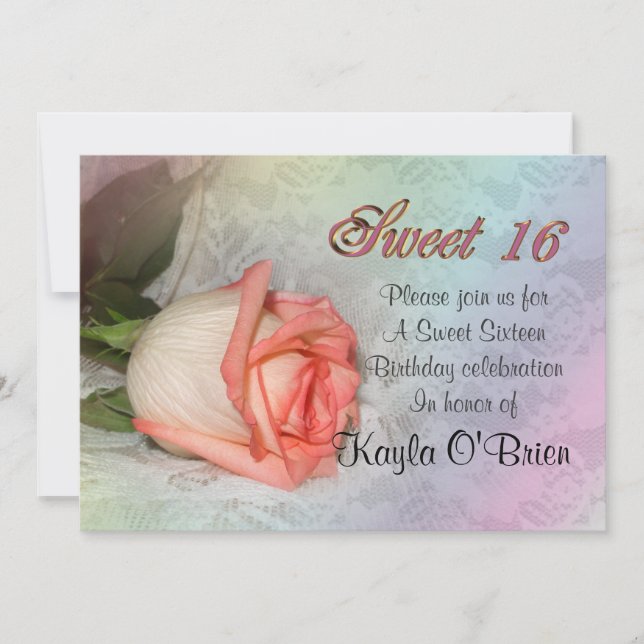 Sweet 16 rose Invitation (Devant)