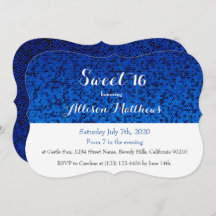 Sweet 16 Royal Blue Sparkle Invitation