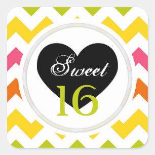 Sweet 16 Stickers : Summer Pastel Chevron Imprimer
