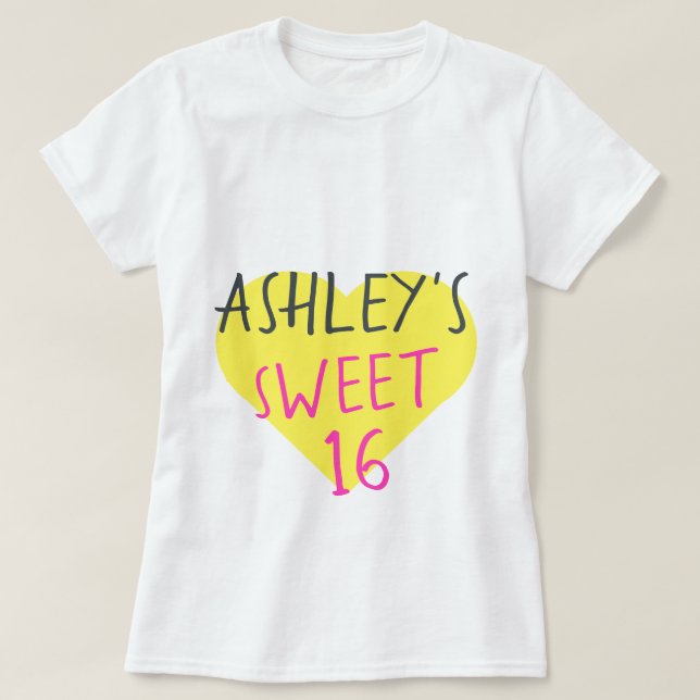 Sweet 16 T-shirt 16e anniversaire (Design devant)