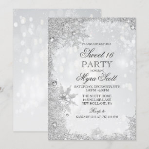 Sweet 16 Vacances d'hiver Invitation Anniversaire