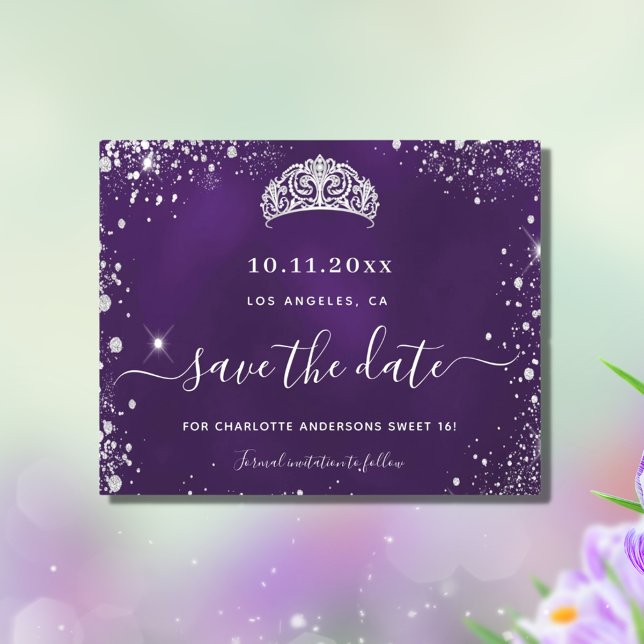 Sweet 16 violet argent parties scintillant enregis (Créateur téléchargé)