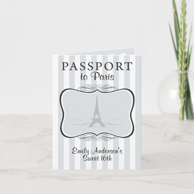 Sweet 16th Passport Invitation (Devant)