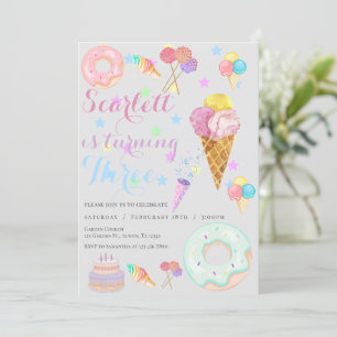 Sweet 3ème anniversaire Invitation